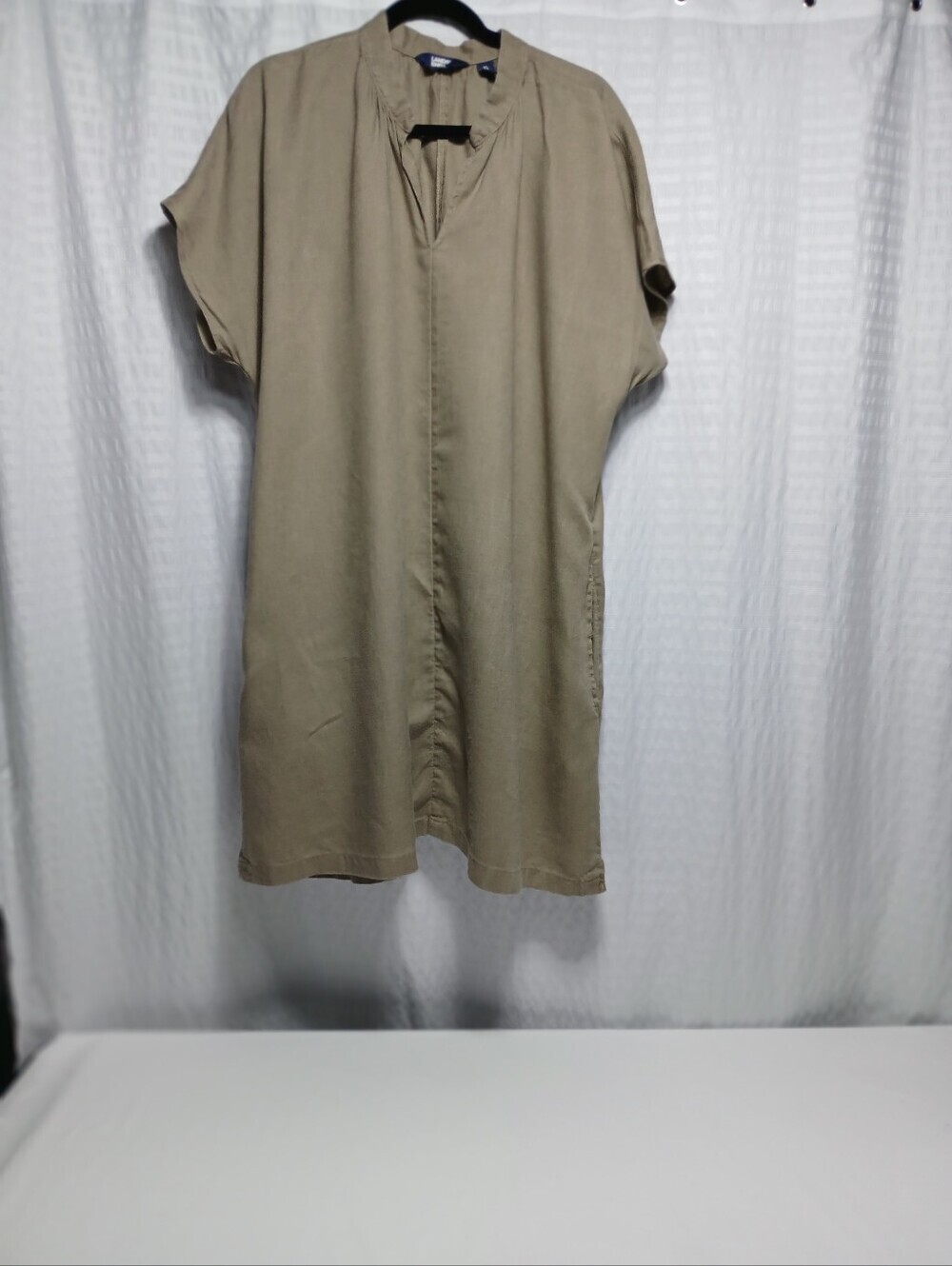 Lands End 100% Linen Relaxed Fit Shift Mini Dress. Size XL